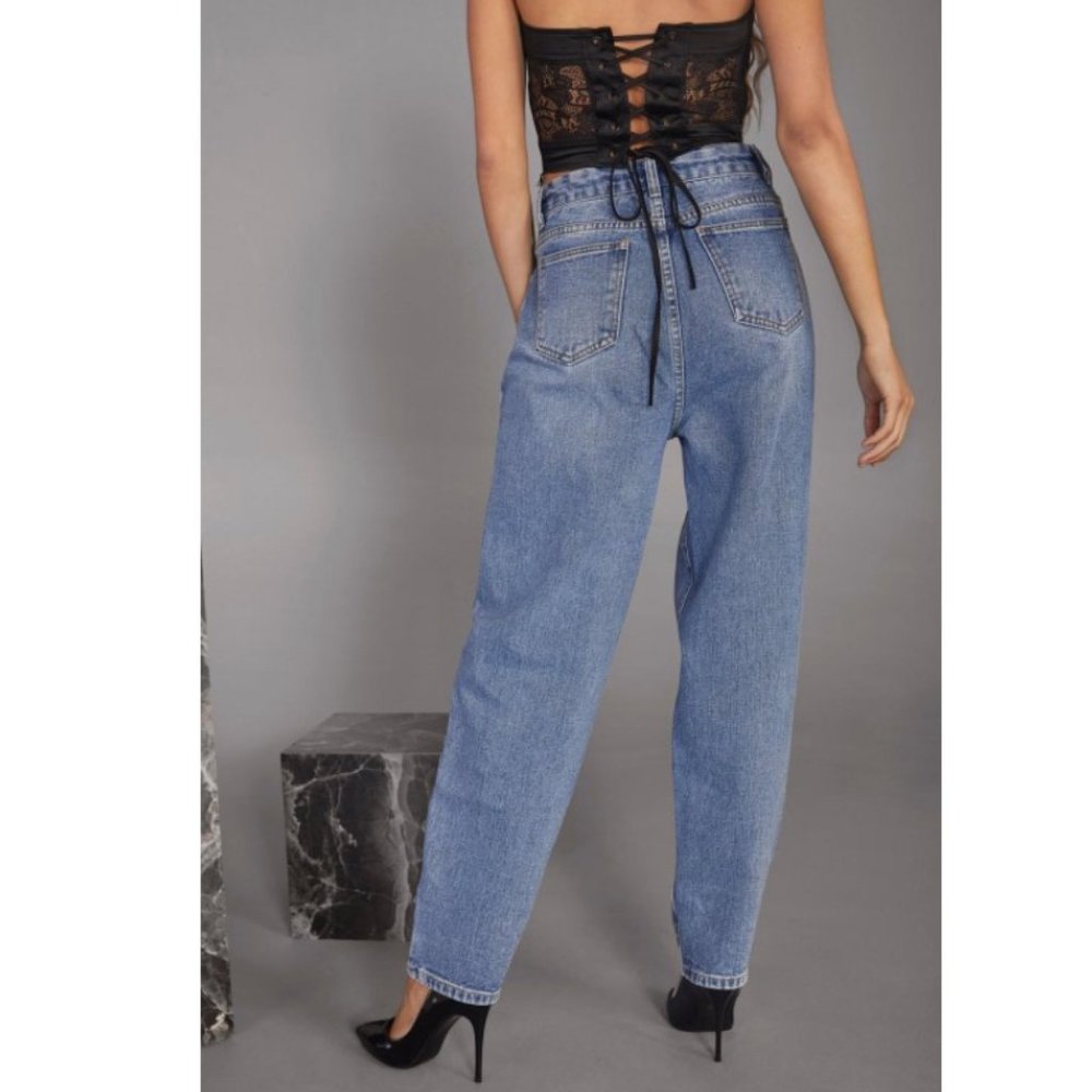 NEW!! Look Good in Blue Distressed Denim Jeans - Picture 4 of 4
